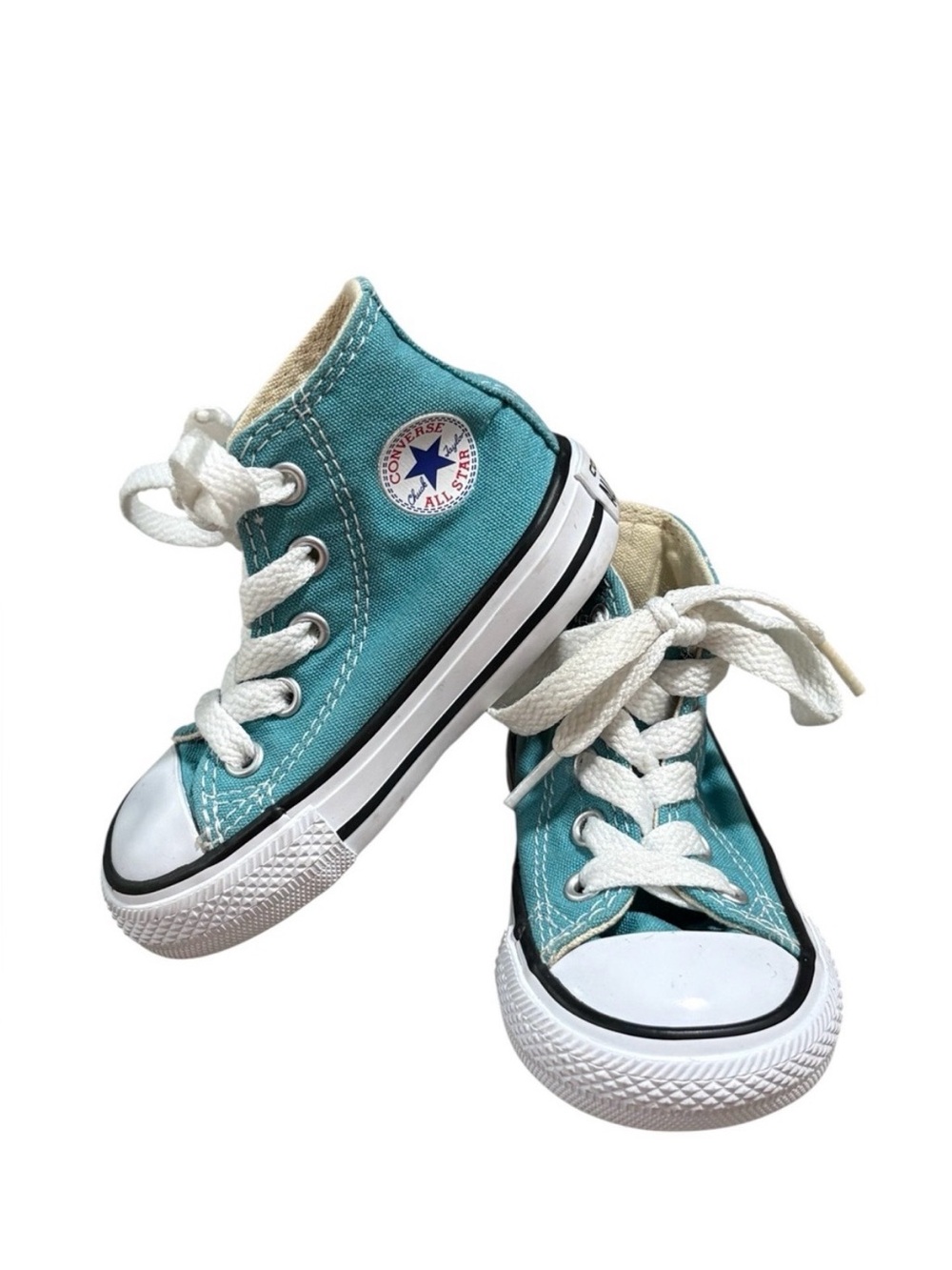 Converse Kids' Teal High-Top Canvas Sneakers with White Laces